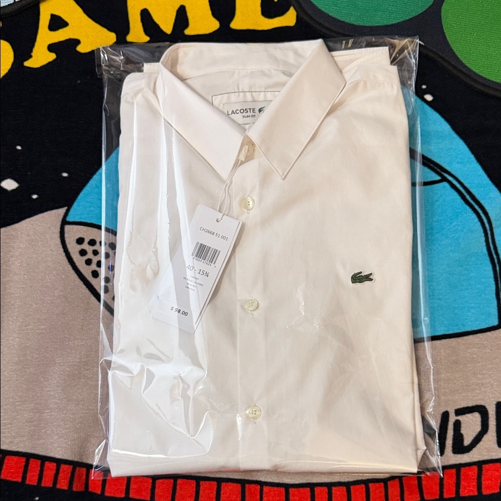 Lacoste Men's Elegant White Dress Shirt - Picture 13 of 13